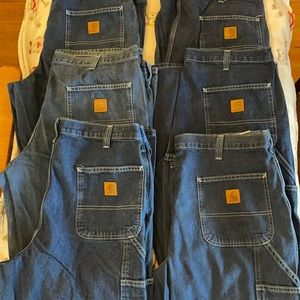 Bundle of 6 Men’s Carhartt Carpenter Dungaree Fit Jeans size 36x34. Like new.